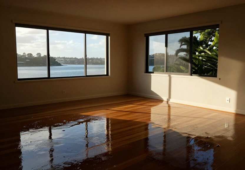 Darkened ceiling corner with visible mould and water damage in an Eastlakes home